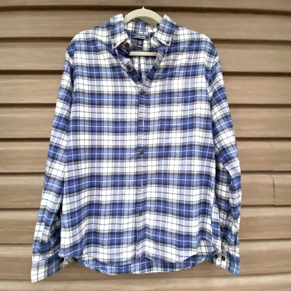 Land’s End Plaid Flannel Button Down Shirt